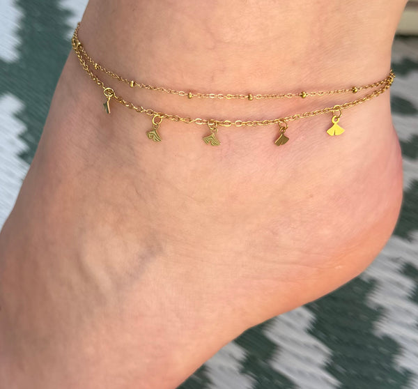 Bracelet de cheville Ginkgo